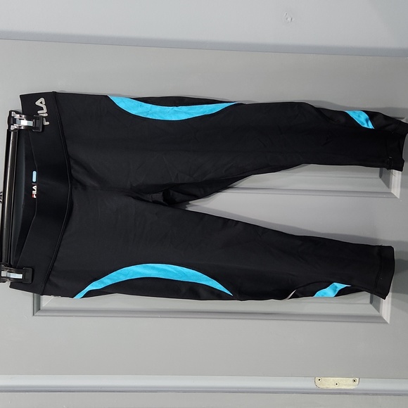 Fila Pants - NWOT Fila Sport Black Blue Leopard Print Leggings small